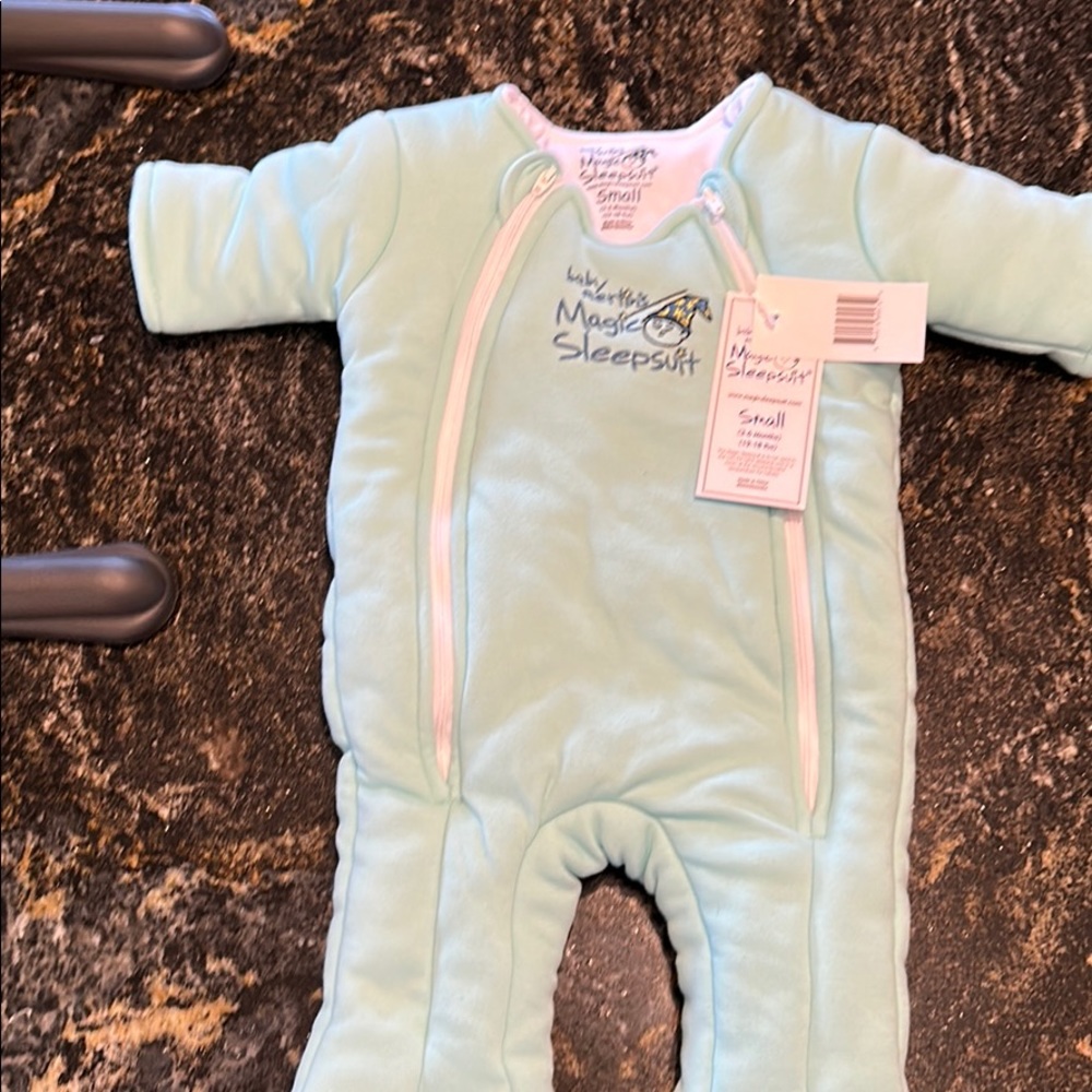 Magic merlin suit. NWT small 3-6 mo blue/green